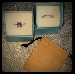 Lamiere Engagement Ring and 2 Eternity Bands